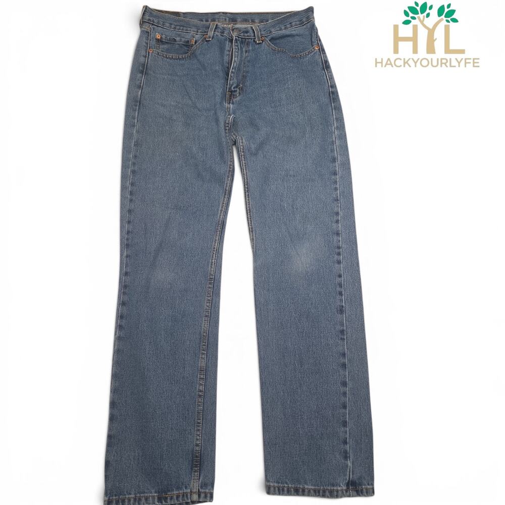 Distressed Mens Levis 34x34 505 Jeans Medium Wash Straight Leg Denim PC900505489